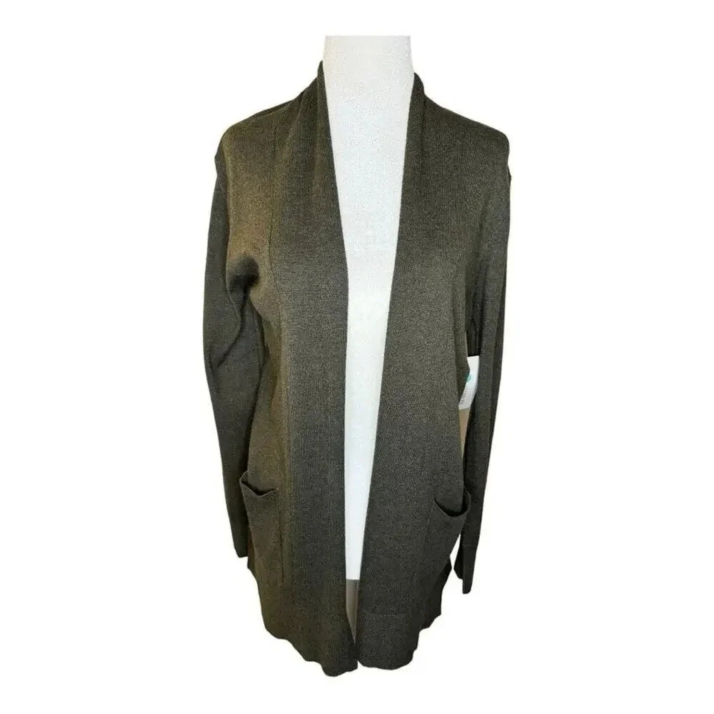 NEW Pink Clover Women's Small Green Open Front Cardigan Sweater NWT‎